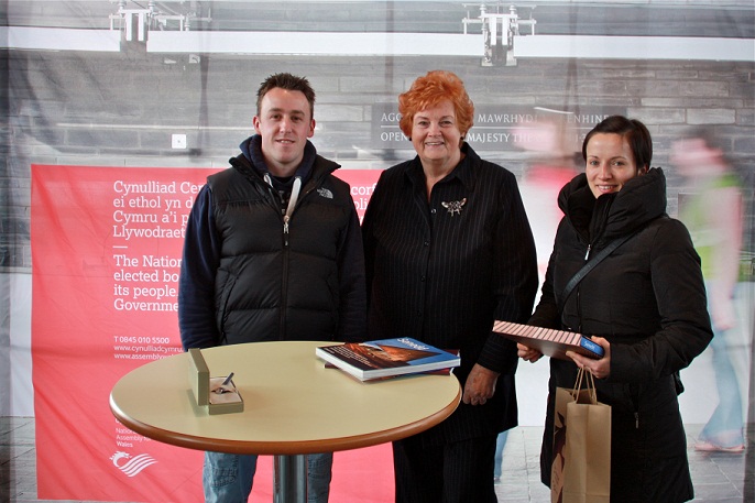 Rosemary Butler AM, the National Assembly’s Presiding Officer (centre), with Samantha Hailes (left) and friend.